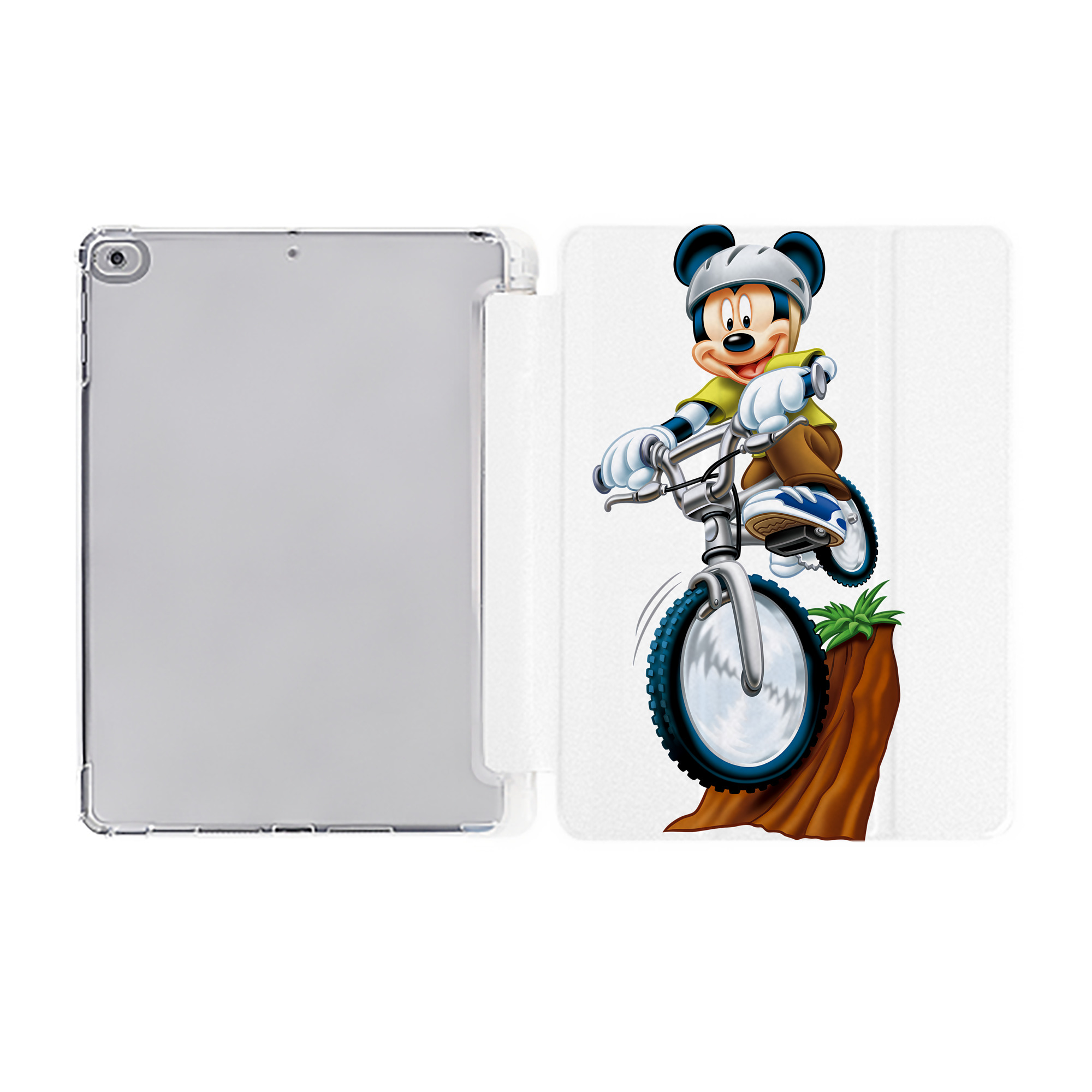 （画像用） ミッキーマウス Mickey Mouse IPad ケース ペン収納付き 三つ折りスタンド PUレザー×シリコン 対応機種9.5/10.5/10.9インチ